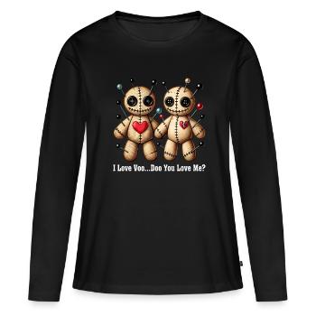 I love you. Voodoo Doll Voodoopuppen Liebe Gothic - Frauen Premium Bio Langarmshirt - Schwarz - Vorne - Julia (174cm)
