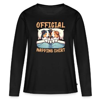 Official Sleeper Collie Lover Sleeps - Women's Premium Organic Long Sleeve Shirt - black - Front - Julia (174cm)