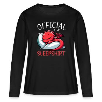 Dormeur officiel Dragon Sweet Lazy - T-shirt manches longues Premium bio Femme - noir - Devant - Julia (174cm)