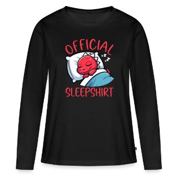 Dormeur officiel Dragon Sweet Lazy - T-shirt manches longues Premium bio Femme - noir - Devant - Julia (174cm)