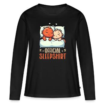 Dormeur officiel Dragon Sweet Lazy - T-shirt manches longues Premium bio Femme - noir - Devant - Julia (174cm)