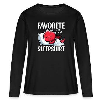 Dormeur officiel Dragon Sweet Lazy - T-shirt manches longues Premium bio Femme - noir - Devant - Julia (174cm)