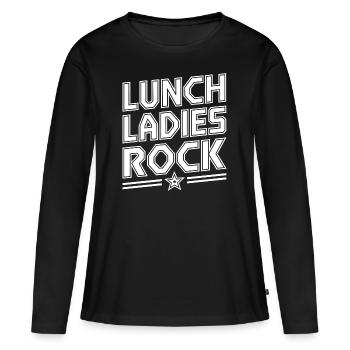 Humor für Lunch Ladies - Frauen Premium Bio Langarmshirt - Schwarz - Vorne - Julia (174cm)