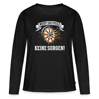 Fléchettes Jeu de fléchettes Jeu de fléchettes Jeu de fléchettes - T-shirt manches longues Premium bio Femme - noir - Devant - Julia (174cm)