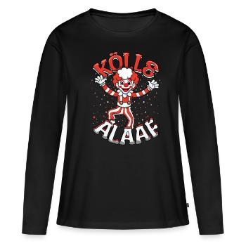Kölle Alaaf Fasching Kölle Alaaf Clown - Frauen Premium Bio Langarmshirt - Schwarz - Vorne - Julia (174cm)