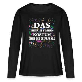Carnaval C’est mon costume Fin de la - T-shirt manches longues Premium bio Femme - noir - Devant - Julia (174cm)