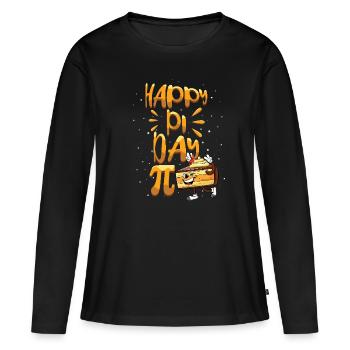Fröhlicher Pi Day Kuchen Spaß - Frauen Premium Bio Langarmshirt - Schwarz - Vorne - Julia (174cm)