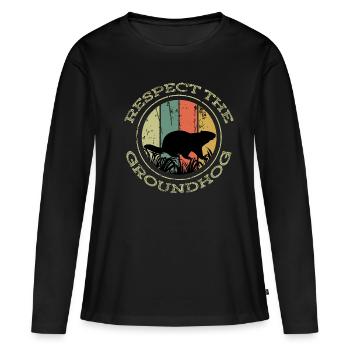 Respect the Groundhog - Groundhog Day - Women's Premium Organic Long Sleeve Shirt - black - Front - Julia (174cm)