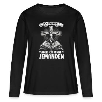 Service d’adoration des croyants catholiques chrétiens de Jésus - T-shirt manches longues Premium bio Femme - noir - Devant - Julia (174cm)