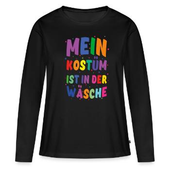 Carnaval Mon costume est coloré dans la blanchisserie - T-shirt manches longues Premium bio Femme - noir - Devant - Julia (174cm)