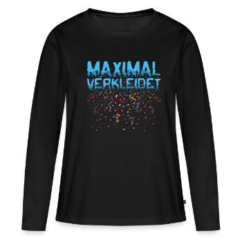 Fasching Maximal Verkleidet Konfetti Party Kostüm - Frauen Premium Bio Langarmshirt - Schwarz - Vorne - Julia (174cm)