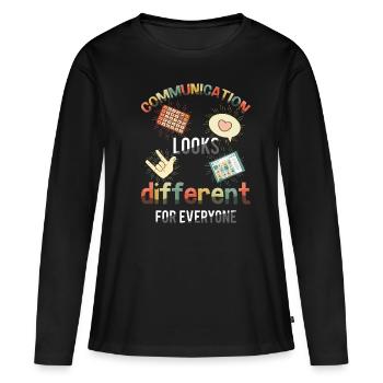 La communication sur l’autisme est différente pour - T-shirt manches longues Premium bio Femme - noir - Devant - Julia (174cm)