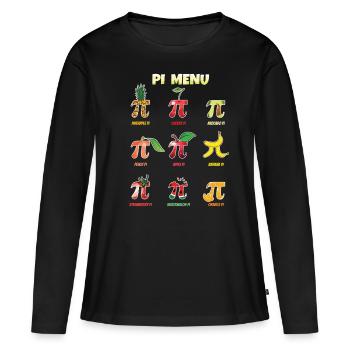 Variété de menus Pi pour les célébrations de la Journée Pi - T-shirt manches longues Premium bio Femme - noir - Devant - Julia (174cm)