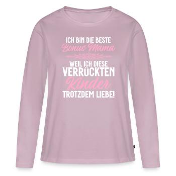 Bonus Mama Muttertag Mutterschaft Mama Elternteil - Frauen Premium Bio Langarmshirt - Altrosa - Vorne - Julia (174cm)
