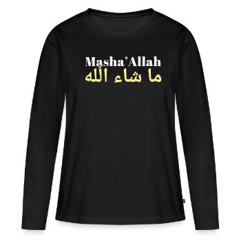Bénédictions de l’Aïd Moubarak - T-shirt manches longues Premium bio Femme - noir - Devant - Julia (174cm)