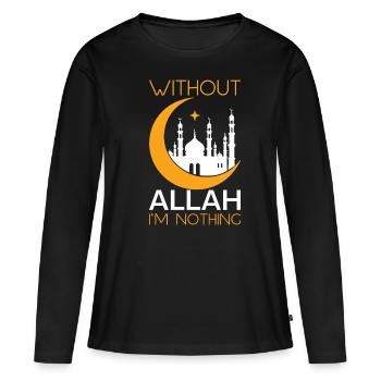 Aïd Moubarak Sans Allah, je ne suis rien - T-shirt manches longues Premium bio Femme - noir - Devant - Julia (174cm)