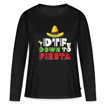 Cinco De Mayo DTF Down To Fiesta Sombrero - T-shirt manches longues Premium bio Femme - noir - Devant - Julia (174cm)