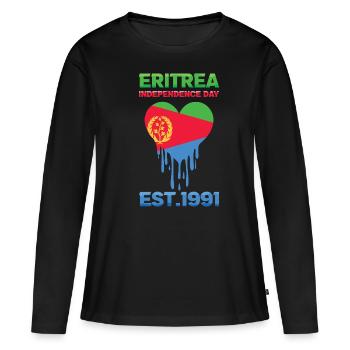 Eritrea Unabhängigkeitstag Est. 1991 - Frauen Premium Bio Langarmshirt - Schwarz - Vorne - Julia (174cm)