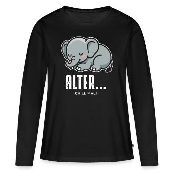 Se détendre - T-shirt manches longues Premium bio Femme - noir - Devant - Julia (174cm)