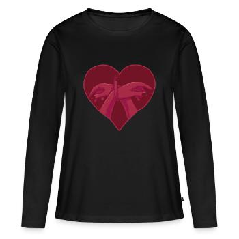 BDSM bondage bondage cadeau d’amour pour sub et - T-shirt manches longues Premium bio Femme - noir - Devant - Julia (174cm)