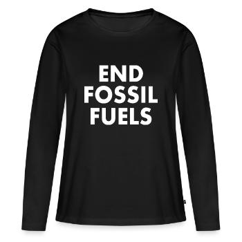 end fossil fuels - Frauen Premium Bio Langarmshirt - Schwarz - Vorne - Julia (174cm)