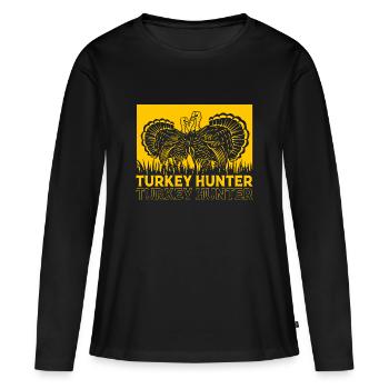Thanksgiving Turquie Chasse à la dinde Thanksgiving - T-shirt manches longues Premium bio Femme - noir - Devant - Julia (174cm)
