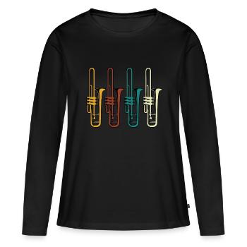 Jazz - T-shirt manches longues Premium bio Femme - noir - Devant - Julia (174cm)