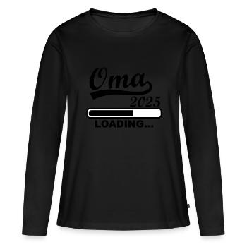 Oma 2025 loading, Ich werde 2025 Oma - Frauen Premium Bio Langarmshirt - Schwarz - Vorne - Julia (174cm)