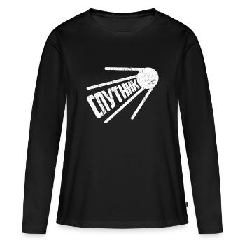 Sputnik Russischer Satellit Russland Spruch Soviet - Frauen Premium Bio Langarmshirt - Schwarz - Vorne - Julia (174cm)
