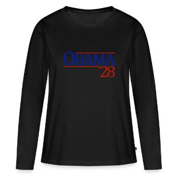 Obama '28 Obama 2028 Président Barack Obama 2028 - T-shirt manches longues Premium bio Femme - noir - Devant - Julia (174cm)