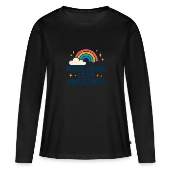 More Pride Less Prejudice Rainbow Pride Mon - Women's Premium Organic Long Sleeve Shirt - black - Front - Julia (174cm)