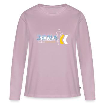 Jena Active Run - T-shirt manches longues Premium bio Femme - rose poudré - Devant - Julia (174cm)