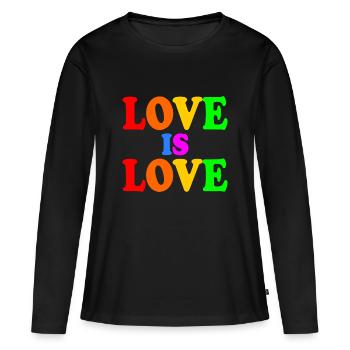 Love is love - T-shirt manches longues Premium bio Femme - noir - Devant - Julia (174cm)