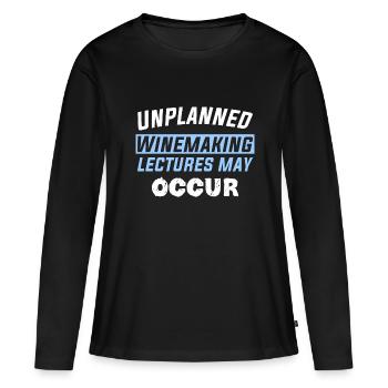 Des conférences de vinification non planifiées peuvent avoir lieu - T-shirt manches longues Premium bio Femme - noir - Devant - Julia (174cm)