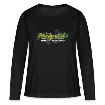 Jena Saale Horizontale Cent kilomètres - T-shirt manches longues Premium bio Femme - noir - Devant - Julia (174cm)