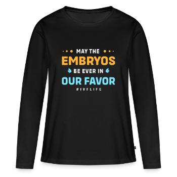 Insémination artificielle en éprouvette de récupération de FIV - T-shirt manches longues Premium bio Femme - noir - Devant - Julia (174cm)
