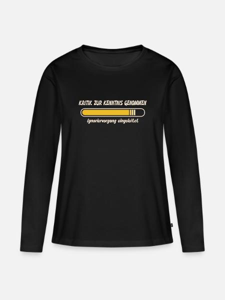 Kritik zur Kenntnis genommen - Frauen Premium Bio Langarmshirt - Schwarz