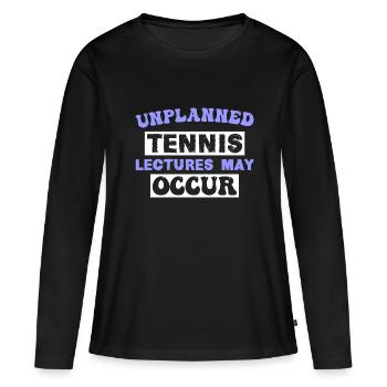 Des conférences de tennis imprévues peuvent avoir lieu - T-shirt manches longues Premium bio Femme - noir - Devant - Julia (174cm)