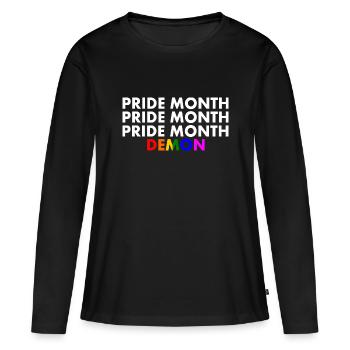 pride month demon - T-shirt manches longues Premium bio Femme - noir - Devant - Julia (174cm)