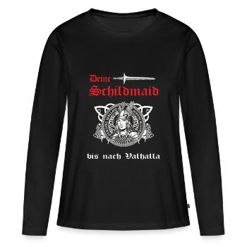 Schilmaiden Warrior Lagertha Viking Femmes - T-shirt manches longues Premium bio Femme - noir - Devant - Julia (174cm)