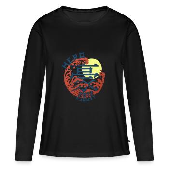 Japan Hero since August 2012 Birthday Gift - Women's Premium Organic Long Sleeve Shirt - black - Front - Julia (174cm)