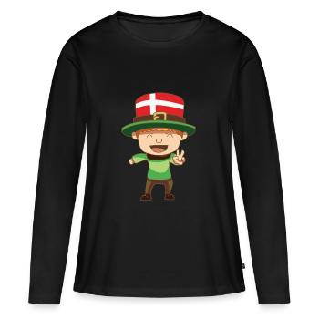 fable Kobold Leprechaun Drapeau Danemark Cadeau - T-shirt manches longues Premium bio Femme - noir - Devant - Julia (174cm)