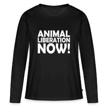 Animal liberation - T-shirt manches longues Premium bio Femme - noir - Devant - Julia (174cm)