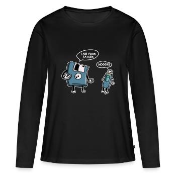 USB-Diskette Lustige Informationstechnologie - Frauen Premium Bio Langarmshirt - Schwarz - Vorne - Julia (174cm)