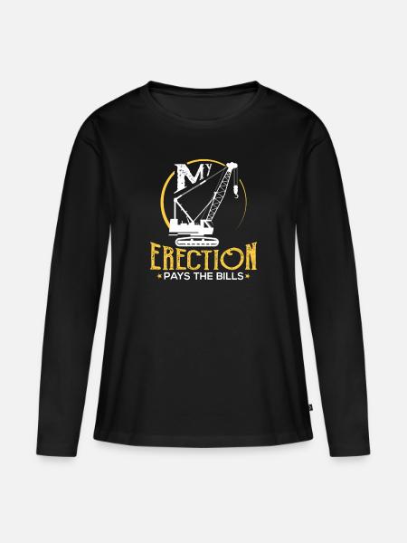 Grutier grutier de chantier grue cadeau - T-shirt manches longues Premium bio Femme - noir