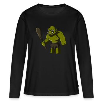 Troll avec club, cadeau monstre géant créature mythique - T-shirt manches longues Premium bio Femme - noir - Devant - Julia (174cm)