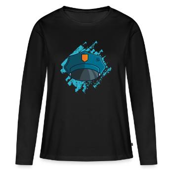Police cap, gift policeman uniform clothes - Women's Premium Organic Long Sleeve Shirt - black - Front - Julia (174cm)