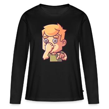 Garçon provocateur, provocation malodorante - T-shirt manches longues Premium bio Femme - noir - Devant - Julia (174cm)
