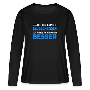 I'm not a smart ass, I really know better - Women's Premium Organic Long Sleeve Shirt - black - Front - Julia (174cm)