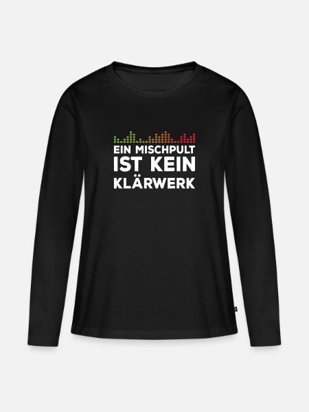 DJ Techno Tontechniker Mischpult Lustig - Frauen Premium Bio Langarmshirt - Schwarz